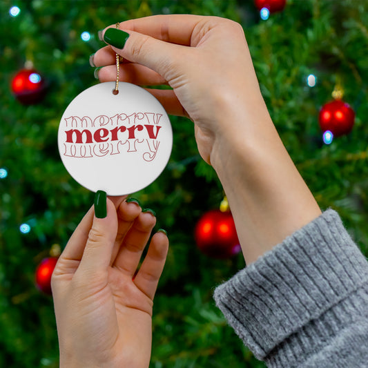 ~Merry~ Ceramic Ornament