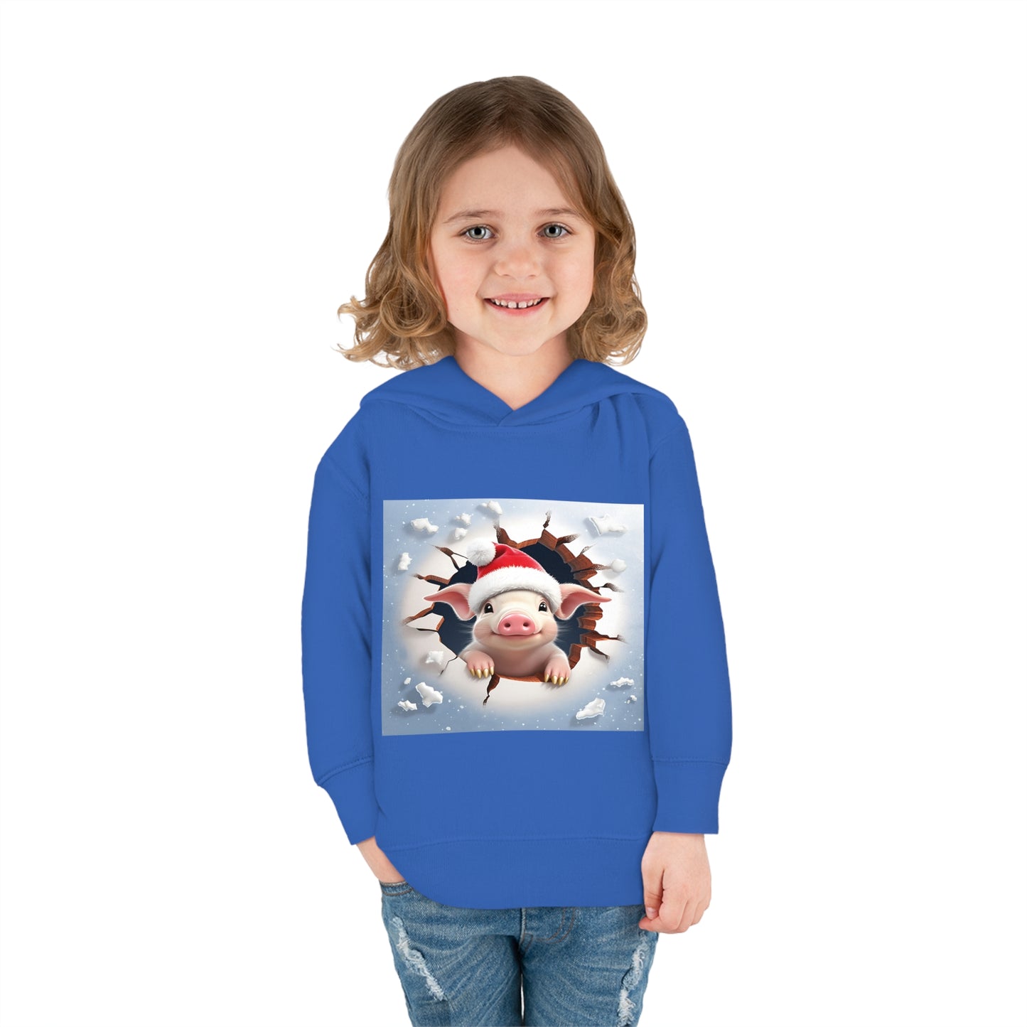 ~Piglet~ 3D Christmas Toddler Pullover Fleece Hoodie by Rabbit Skins