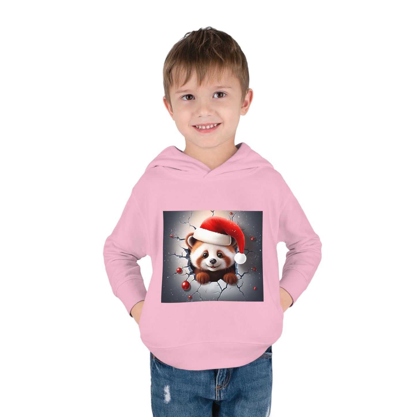 ~Red Panda Cub~ 3D Christmas Toddler Pullover Fleece Hoodie by Rabbit Skins