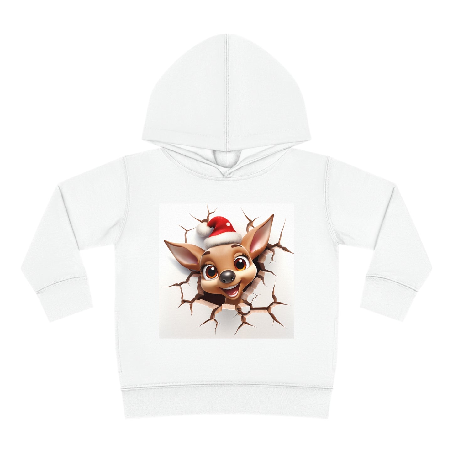 ~Fawn~ 3D Christmas Toddler Pullover Fleece Hoodie by Rabbit Skins