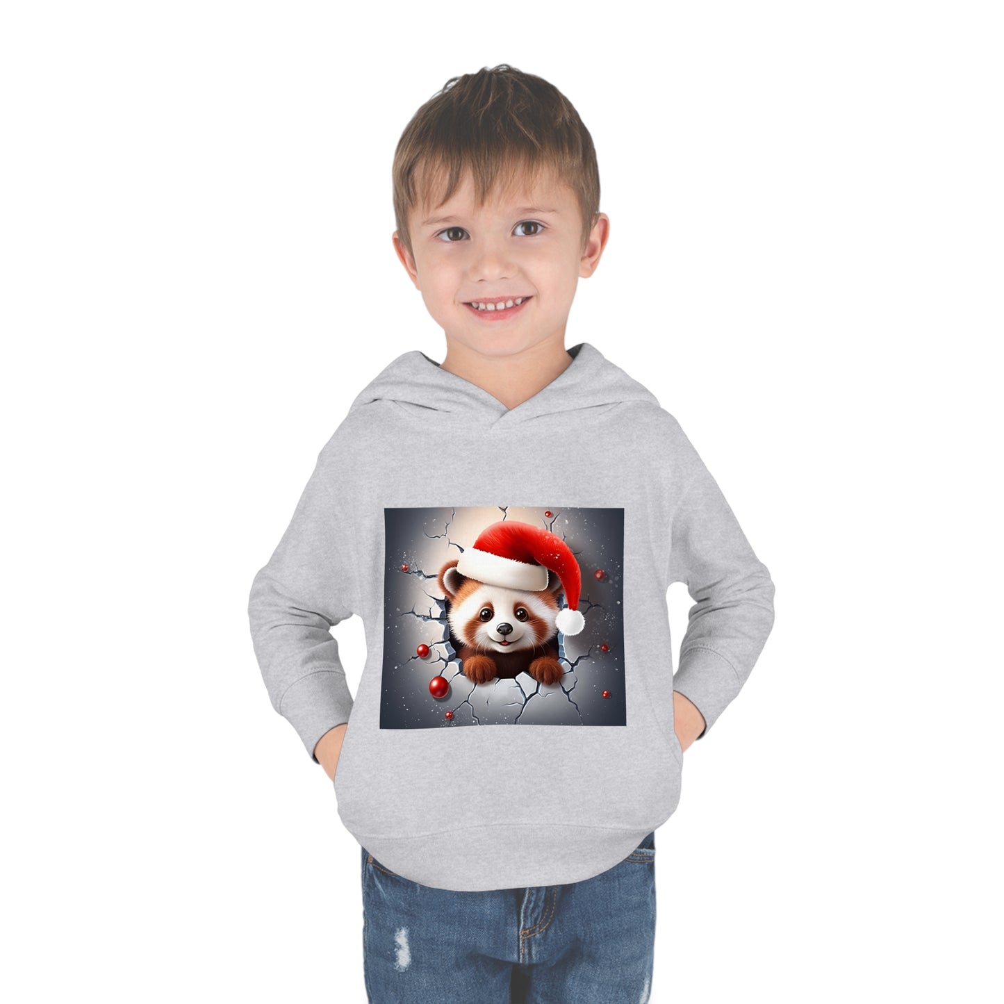 ~Red Panda Cub~ 3D Christmas Toddler Pullover Fleece Hoodie by Rabbit Skins