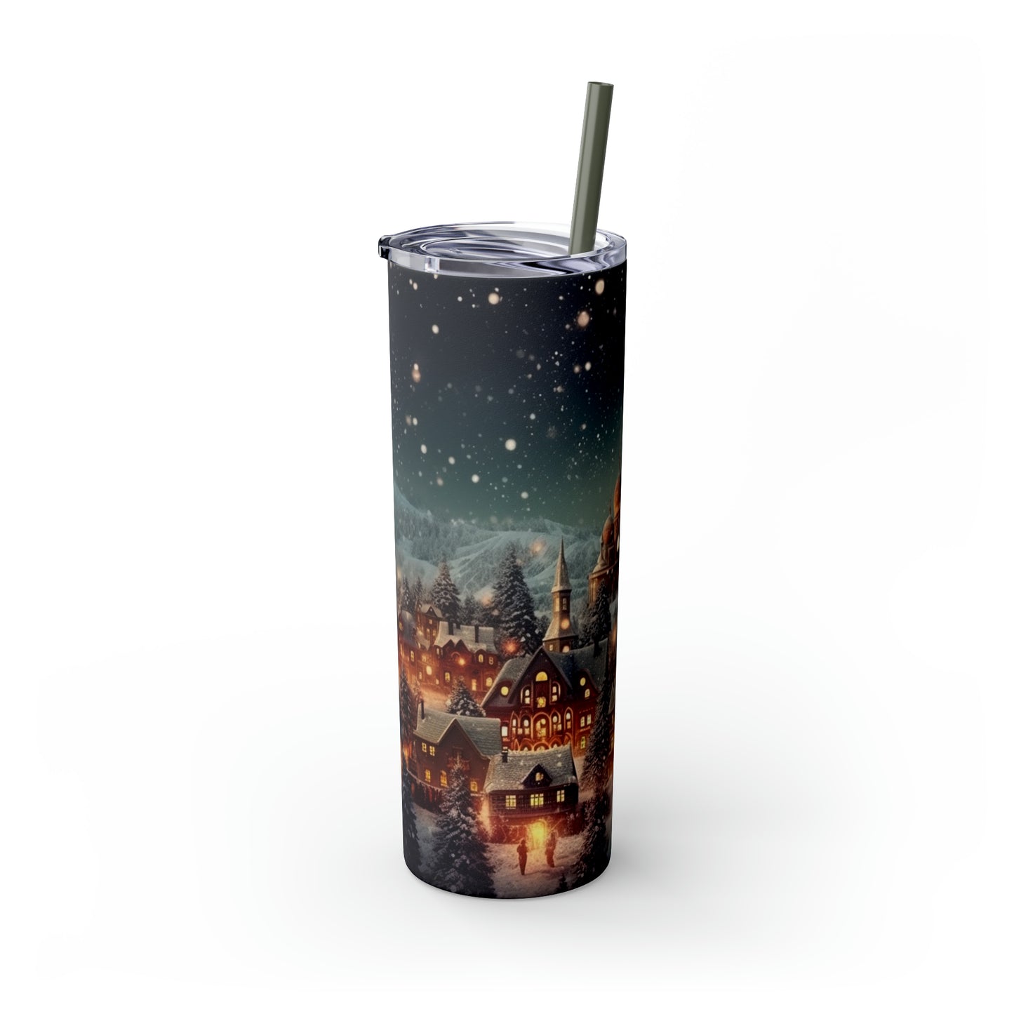 ~Christmas Eve~ Christmas Skinny Tumbler with Straw, 20oz