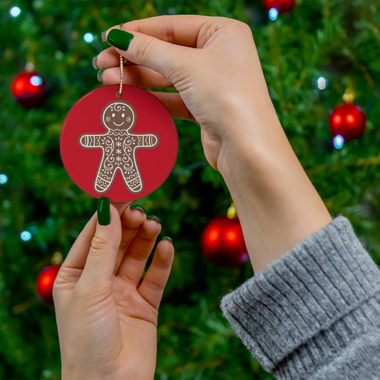 ~Fancy Gingerbread Man~ Ceramic Ornament