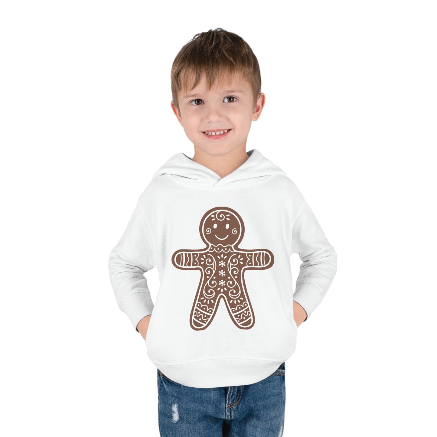 ~Gingerbread Man~ Christmas Toddler Pullover Fleece Hoodie by Rabbit Skins