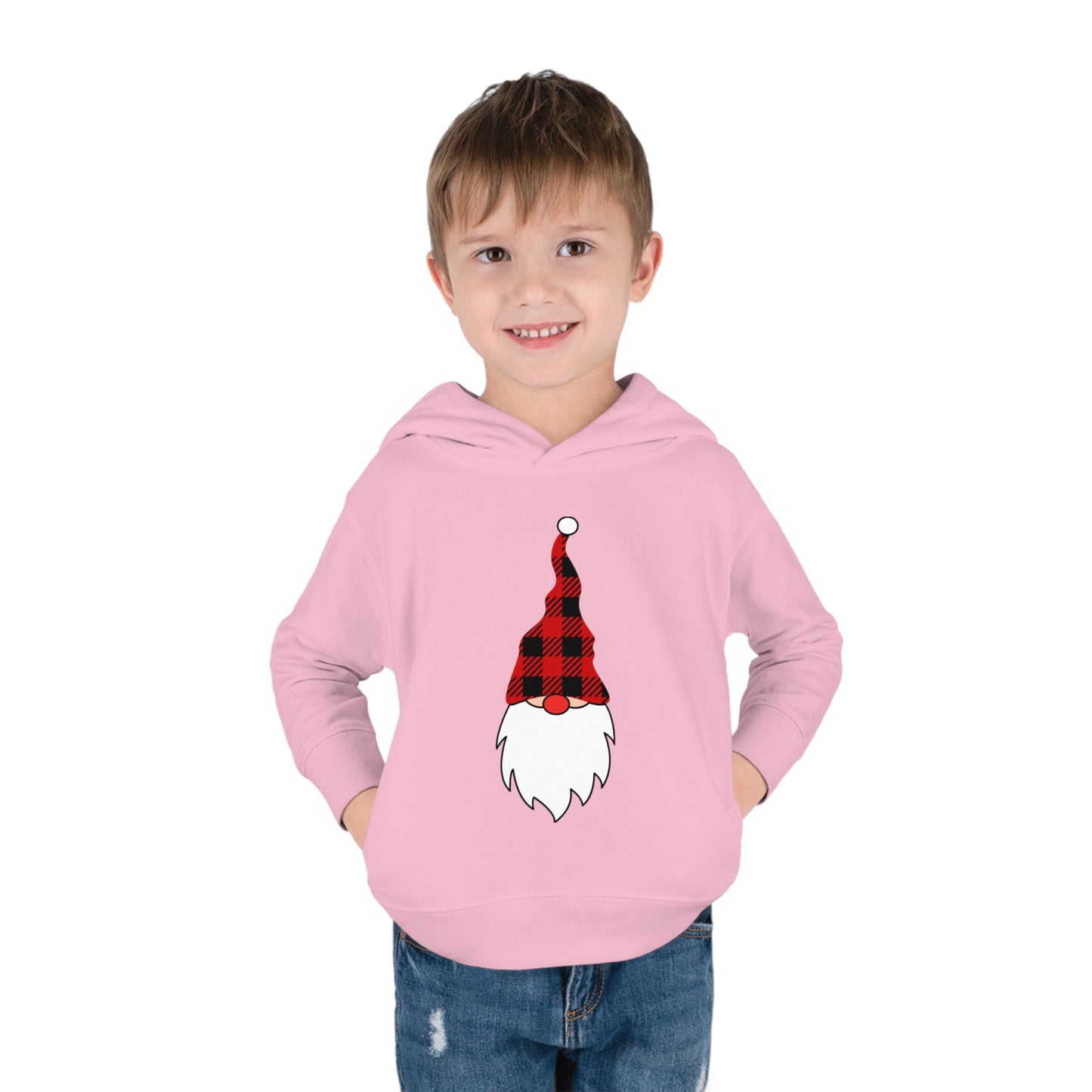 ~Plaid Santa~ Christmas Toddler Pullover Fleece Hoodie by Rabbit Skins