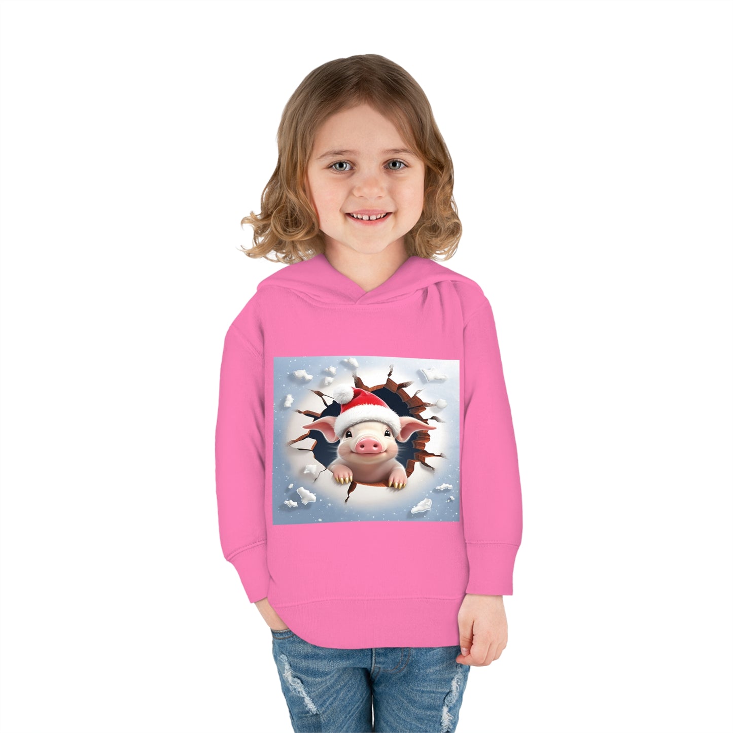 ~Piglet~ 3D Christmas Toddler Pullover Fleece Hoodie by Rabbit Skins