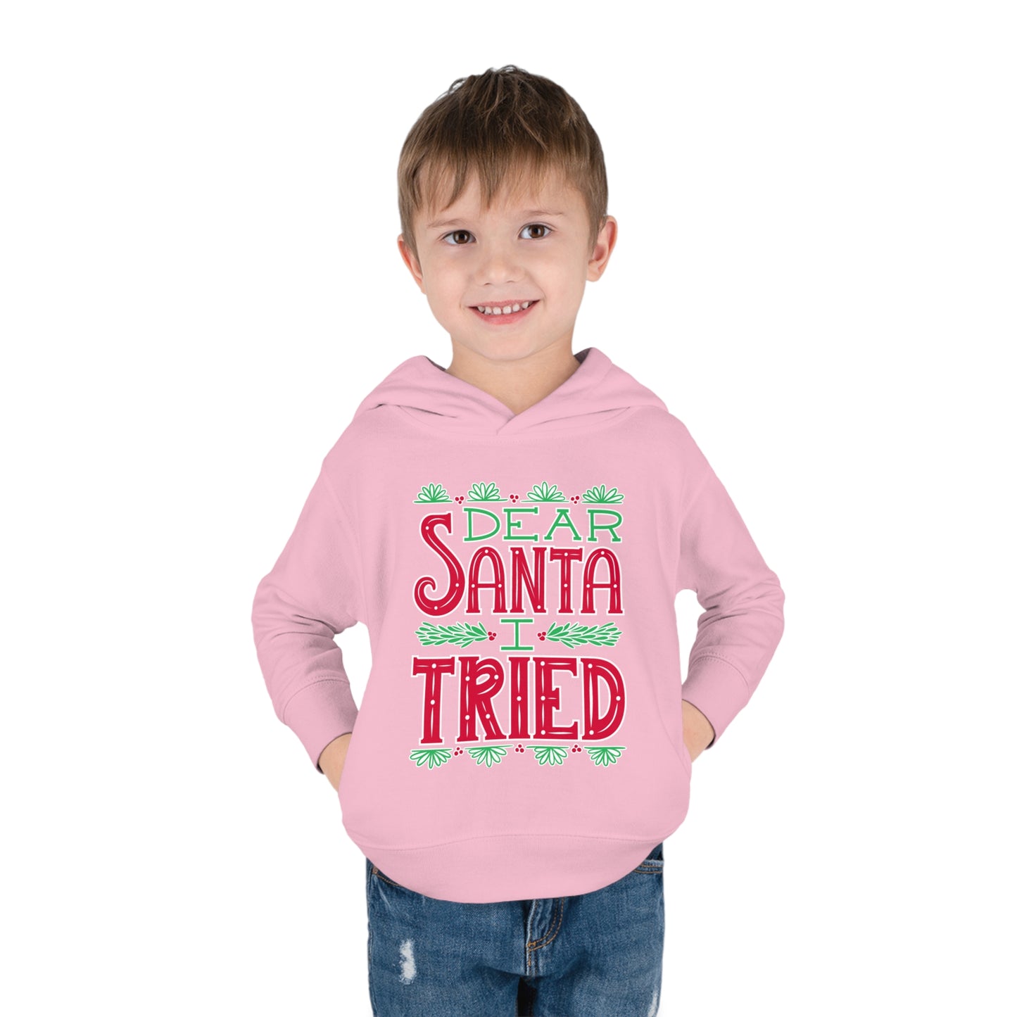 ~Dear Santa, I Tried~ 3D Christmas Toddler Pullover Fleece Hoodie by Rabbit Skins