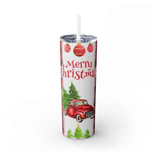 Assorted Christmas Skinny Tumblers with Straw, 20oz