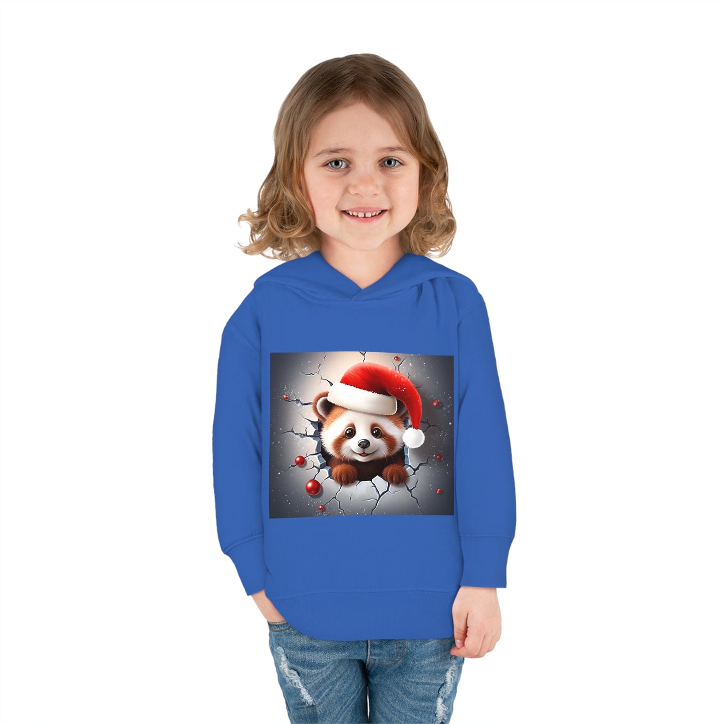 ~Red Panda Cub~ 3D Christmas Toddler Pullover Fleece Hoodie by Rabbit Skins