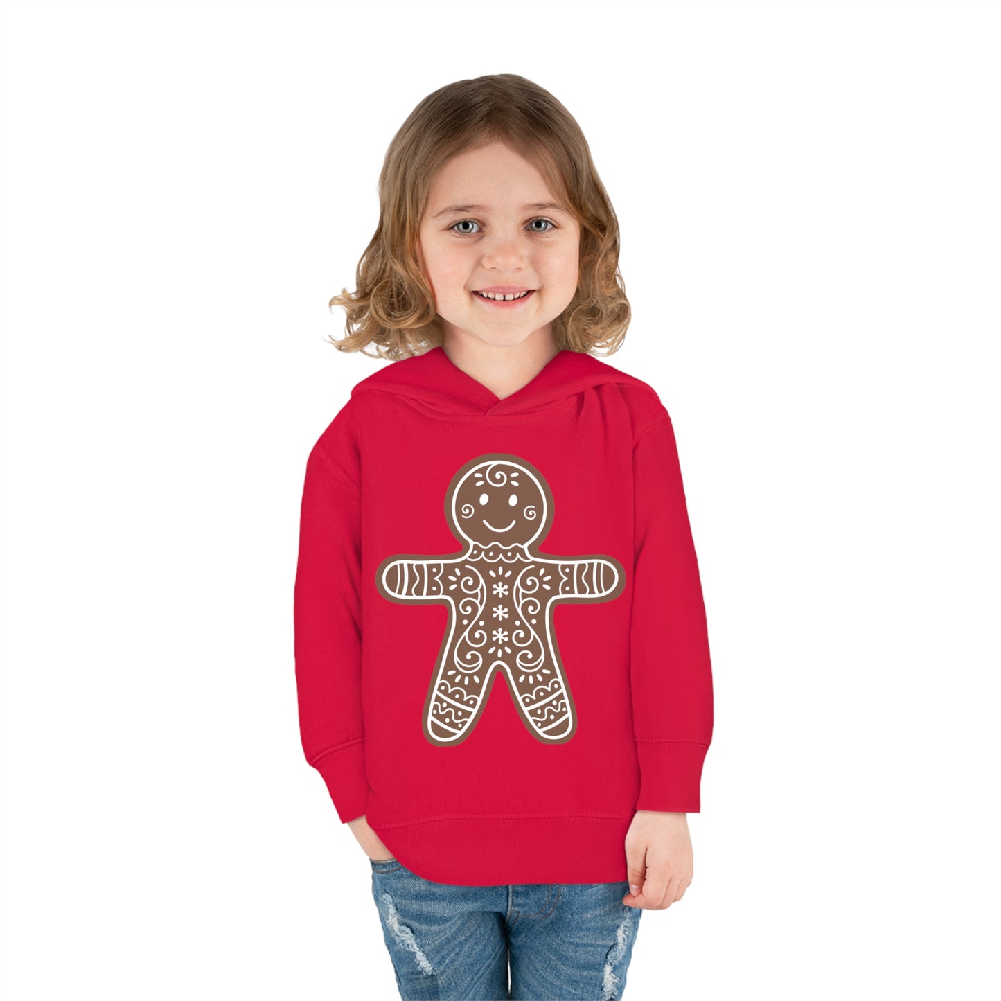 ~Gingerbread Man~ Christmas Toddler Pullover Fleece Hoodie by Rabbit Skins