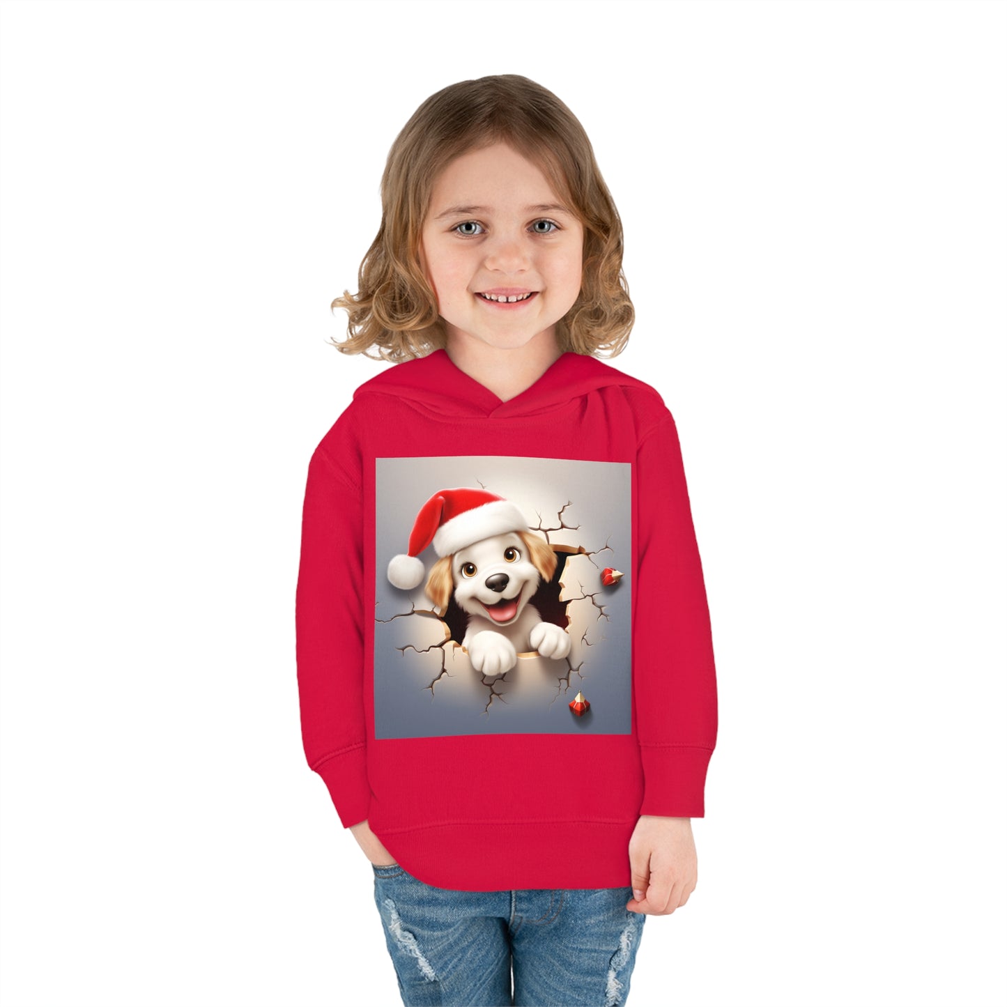 ~Little Puppy~ 3D Christmas Toddler Pullover Fleece Hoodie by Rabbit Skins