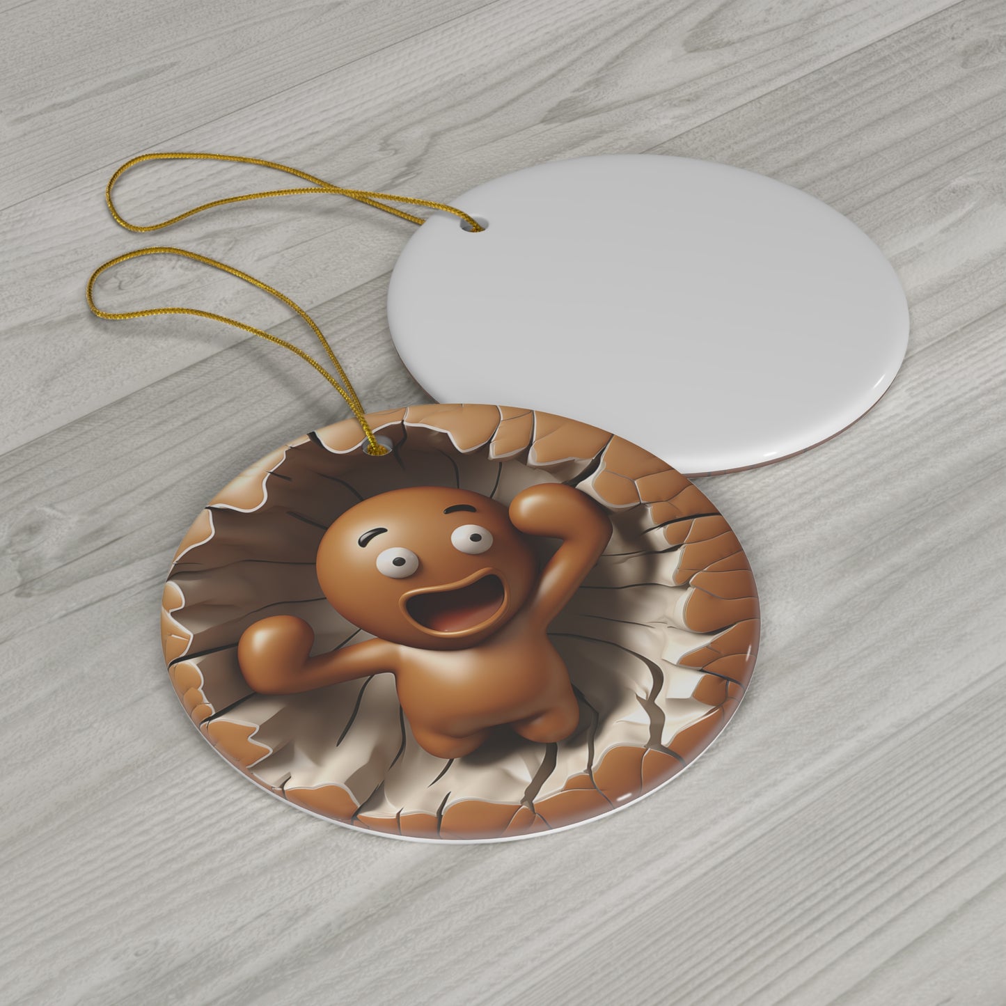 ~3D Gingerbread Man~ Ceramic Ornament