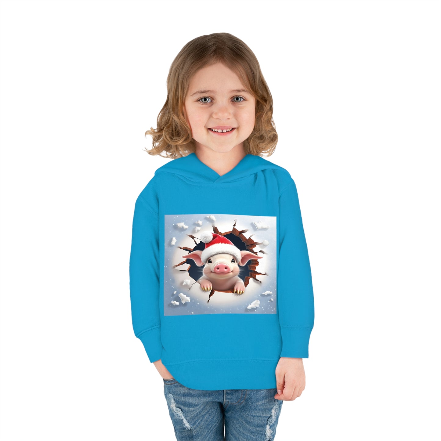 ~Piglet~ 3D Christmas Toddler Pullover Fleece Hoodie by Rabbit Skins