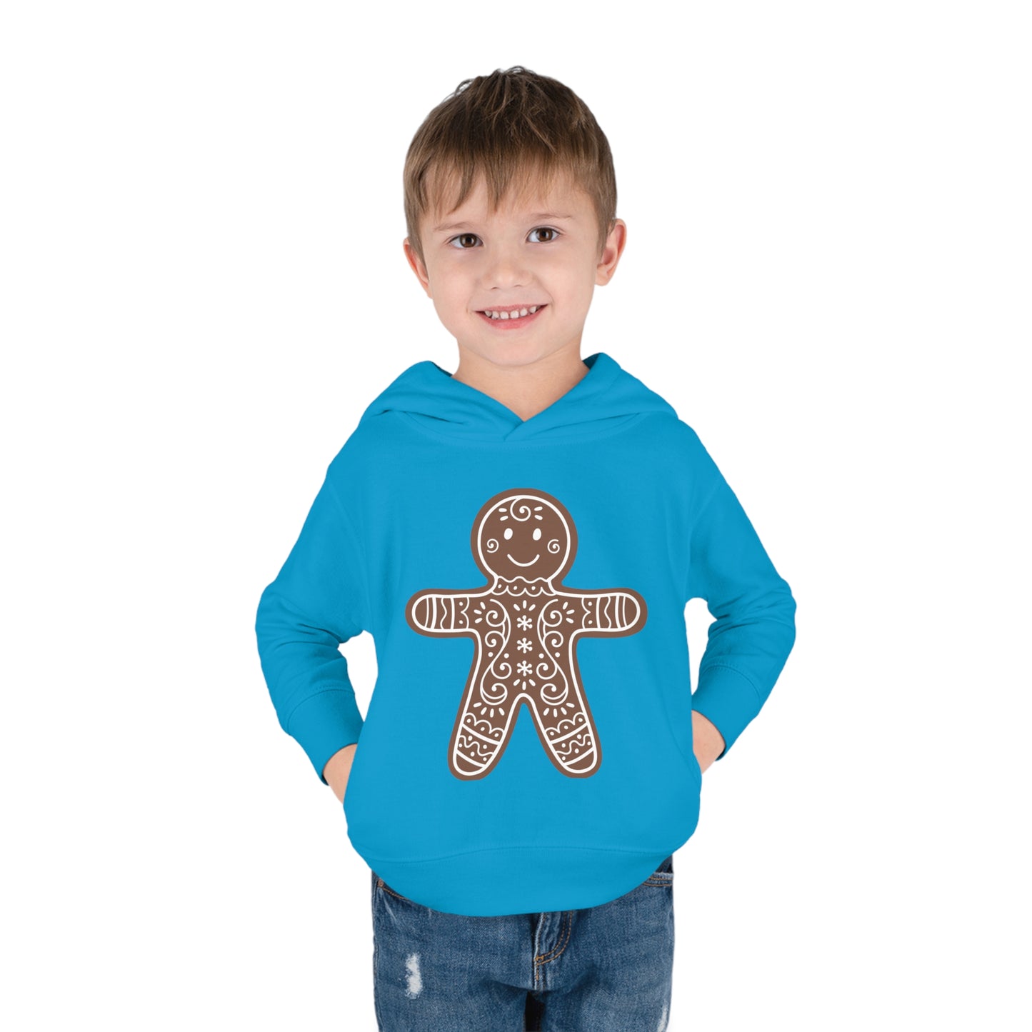 ~Gingerbread Man~ Christmas Toddler Pullover Fleece Hoodie by Rabbit Skins