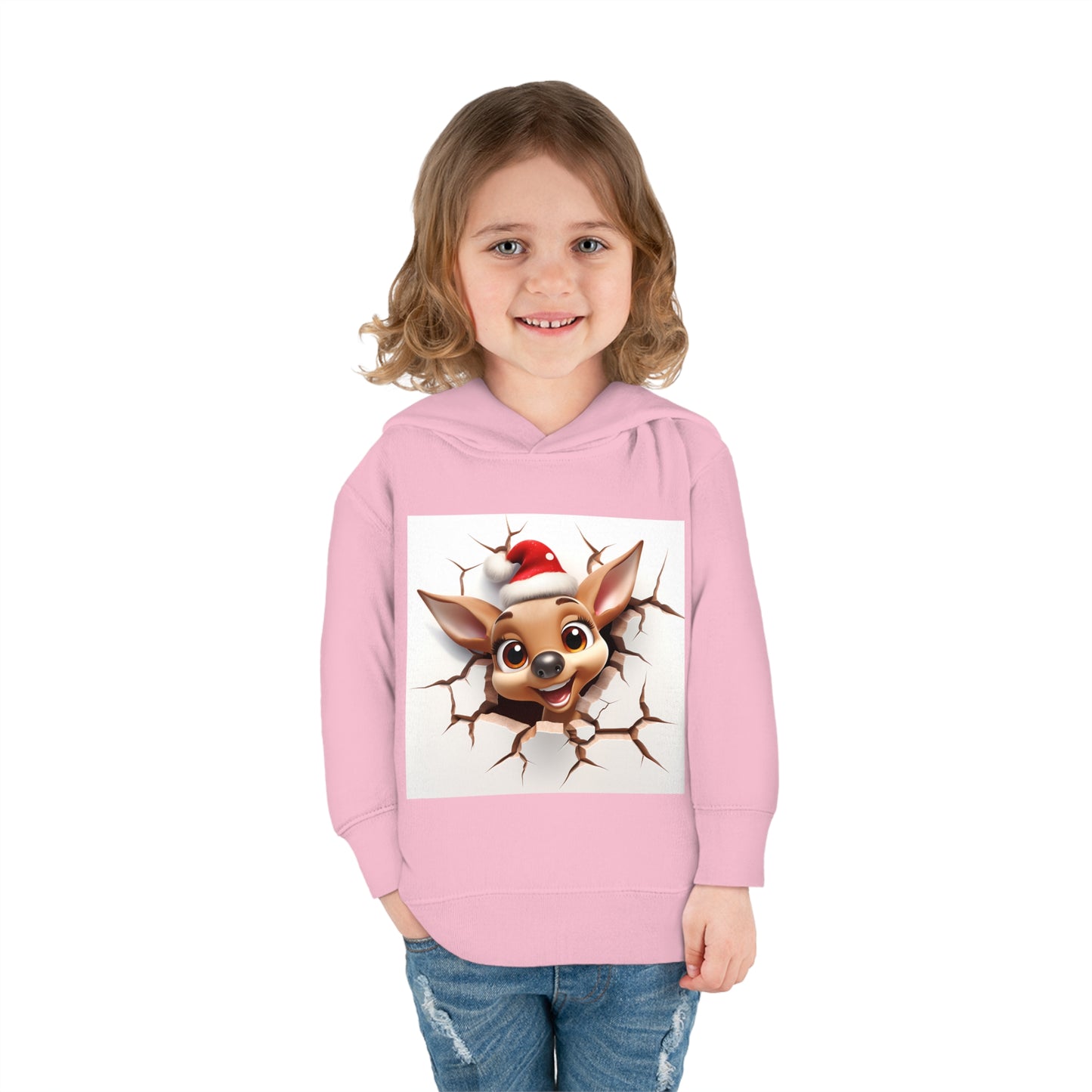~Fawn~ 3D Christmas Toddler Pullover Fleece Hoodie by Rabbit Skins