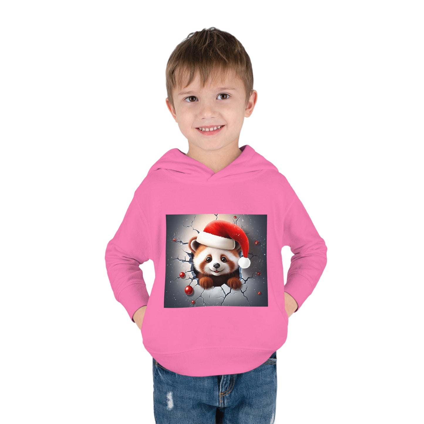 ~Red Panda Cub~ 3D Christmas Toddler Pullover Fleece Hoodie by Rabbit Skins