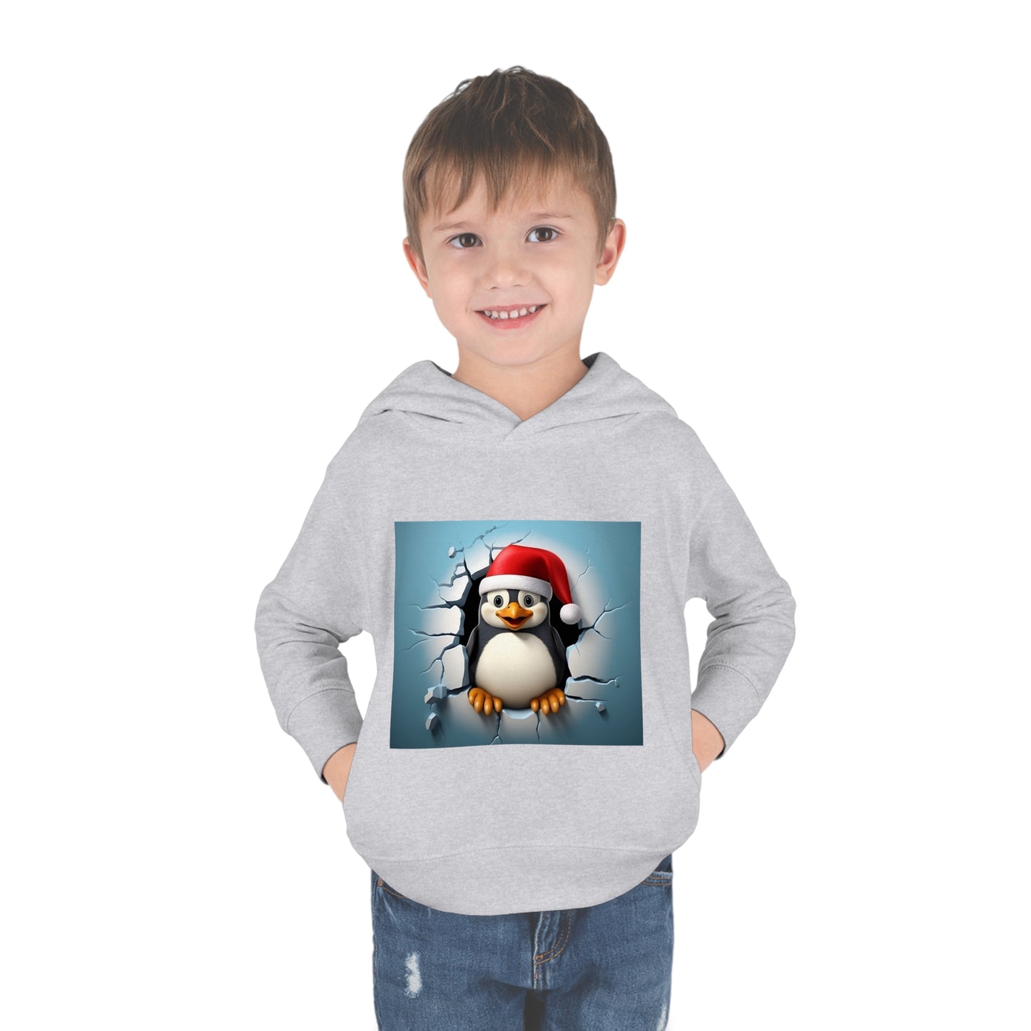 ~Penguin Chick~ 3D Christmas Toddler Pullover Fleece Hoodie by Rabbit Skins