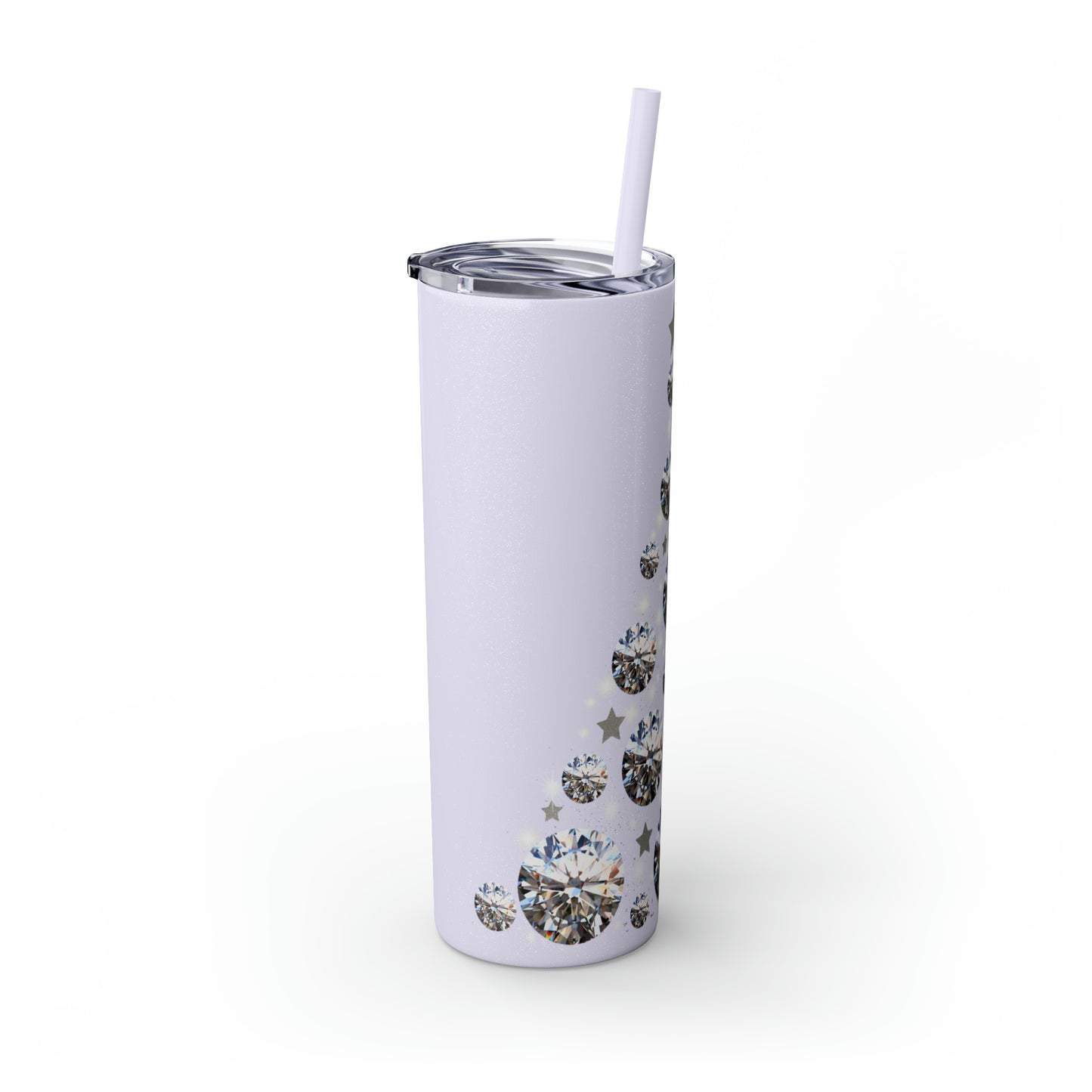 ~Glitter Tree~ Christmas Skinny Tumbler with Straw, 20oz