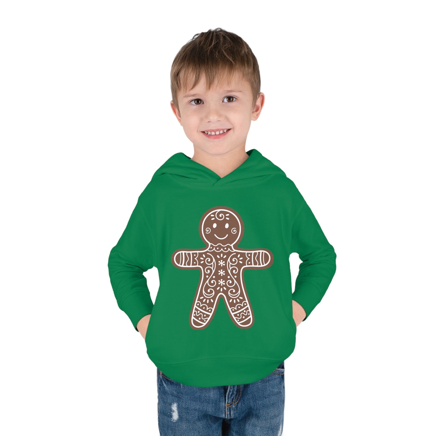 ~Gingerbread Man~ Christmas Toddler Pullover Fleece Hoodie by Rabbit Skins