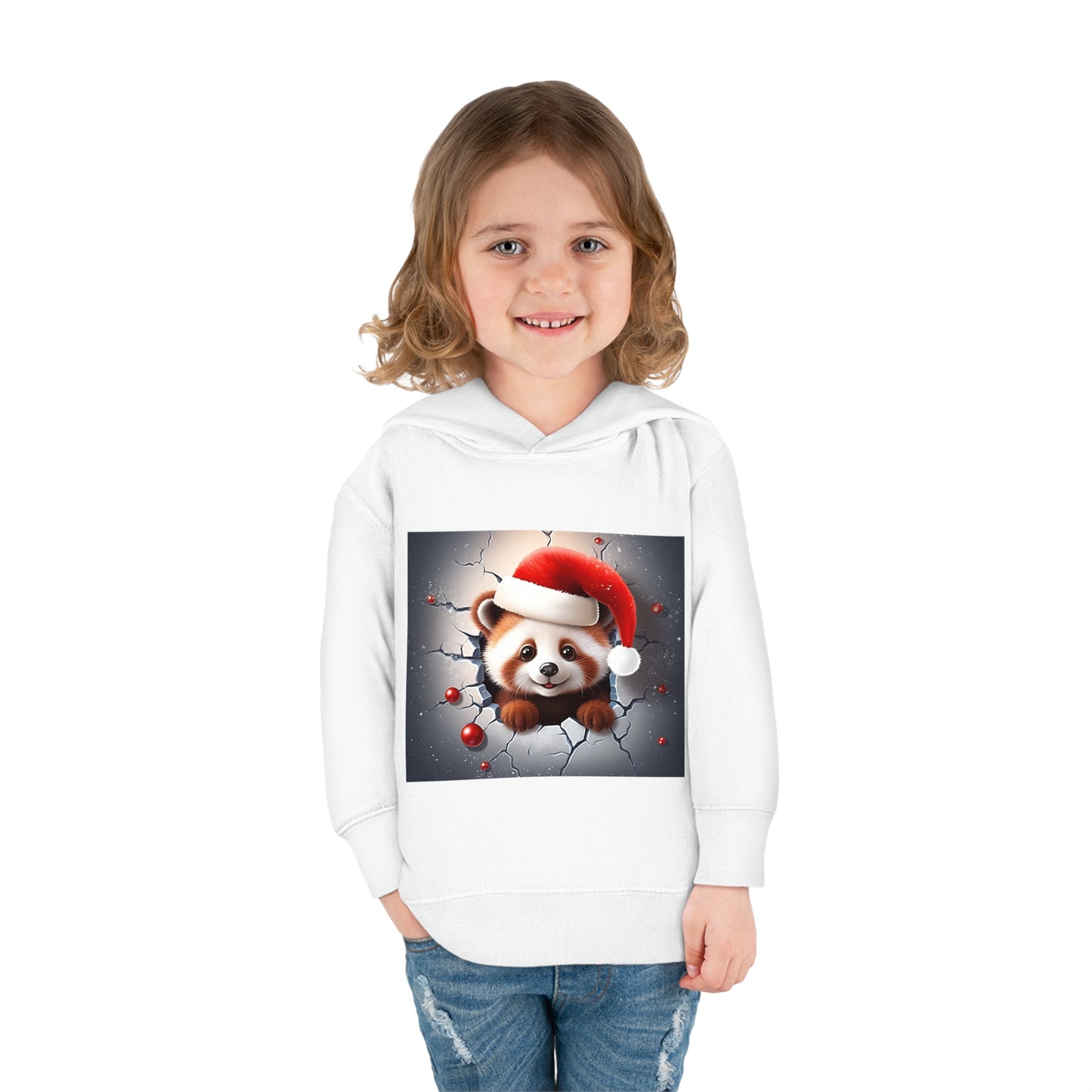 ~Red Panda Cub~ 3D Christmas Toddler Pullover Fleece Hoodie by Rabbit Skins