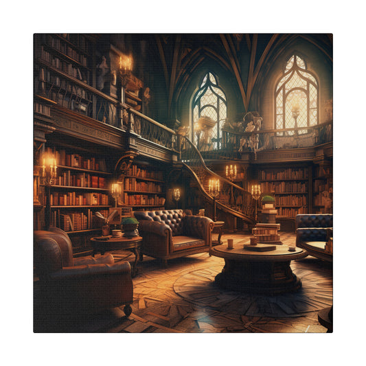 Dark Academia ~Vintage Victorian Reading Room~ Print Matte Canvas, Stretched, 0.75"