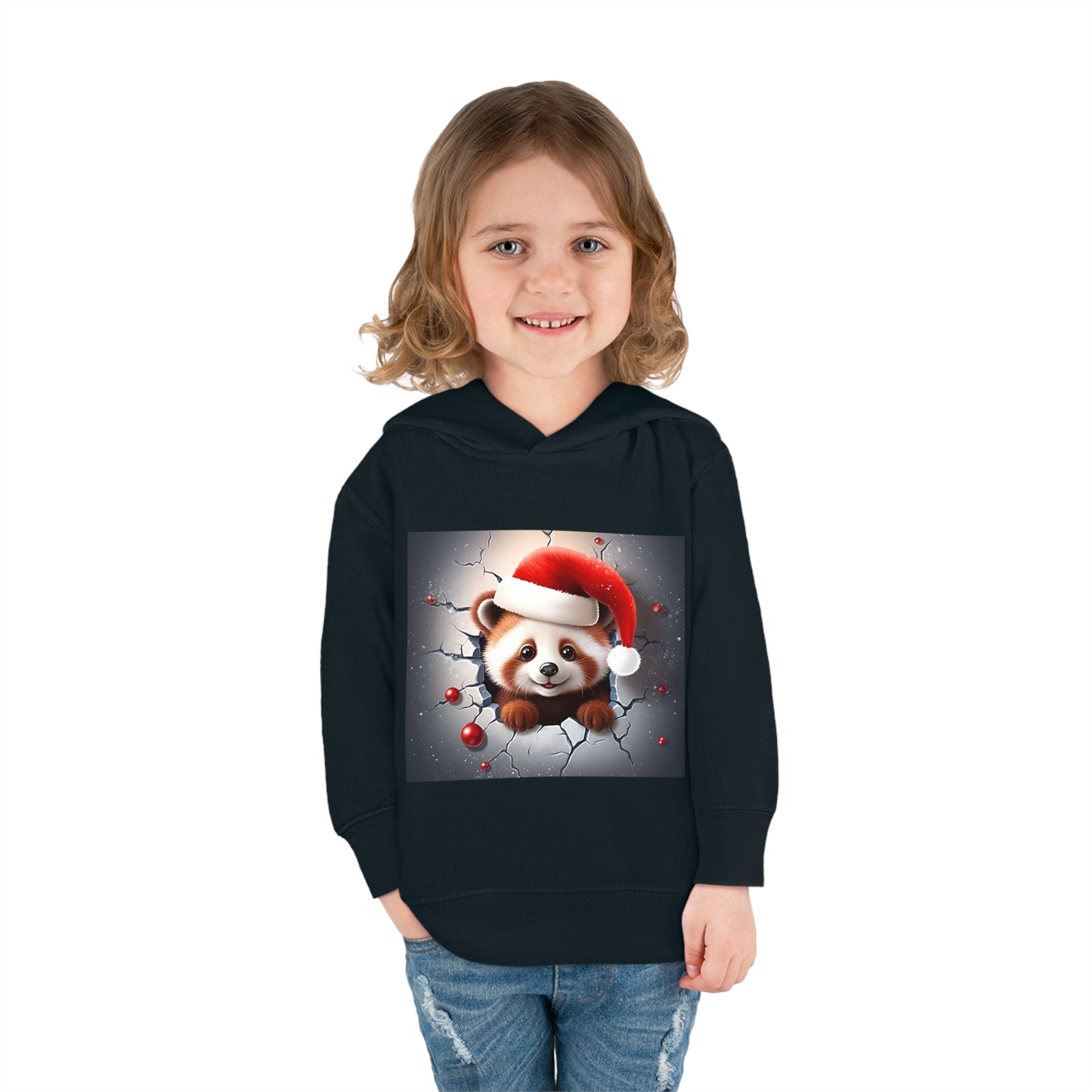 ~Red Panda Cub~ 3D Christmas Toddler Pullover Fleece Hoodie by Rabbit Skins