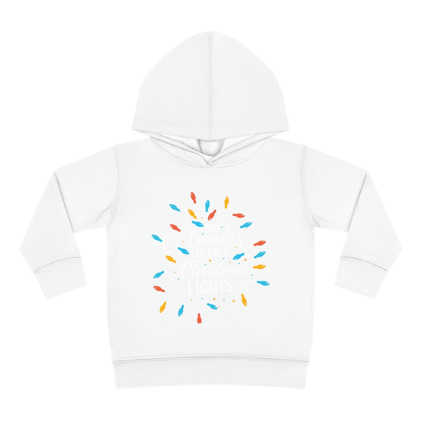 ~My Favorite Color is Christmas Lights~ 3D Christmas Toddler Pullover Fleece Hoodie by Rabbit Skins