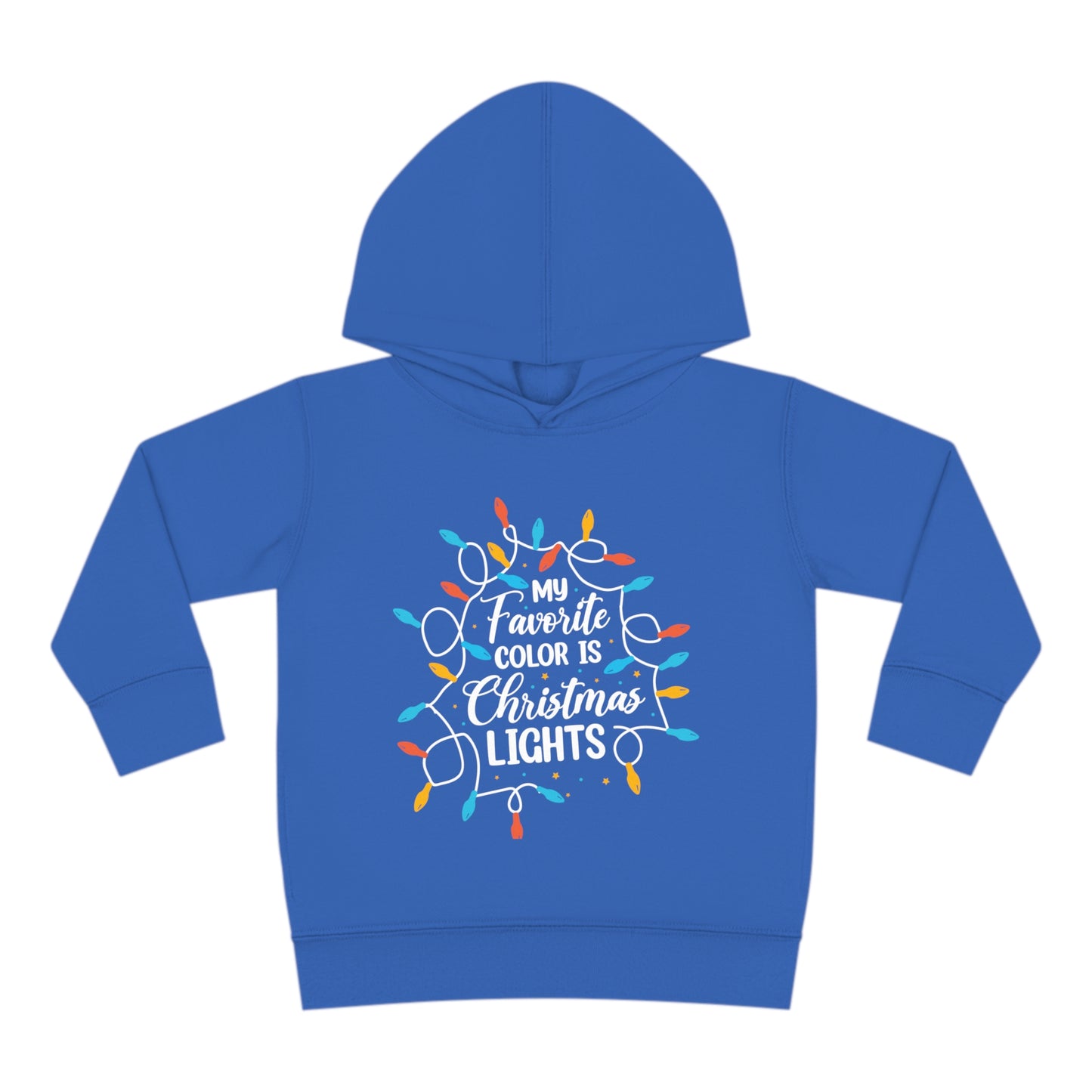 ~My Favorite Color is Christmas Lights~ 3D Christmas Toddler Pullover Fleece Hoodie by Rabbit Skins