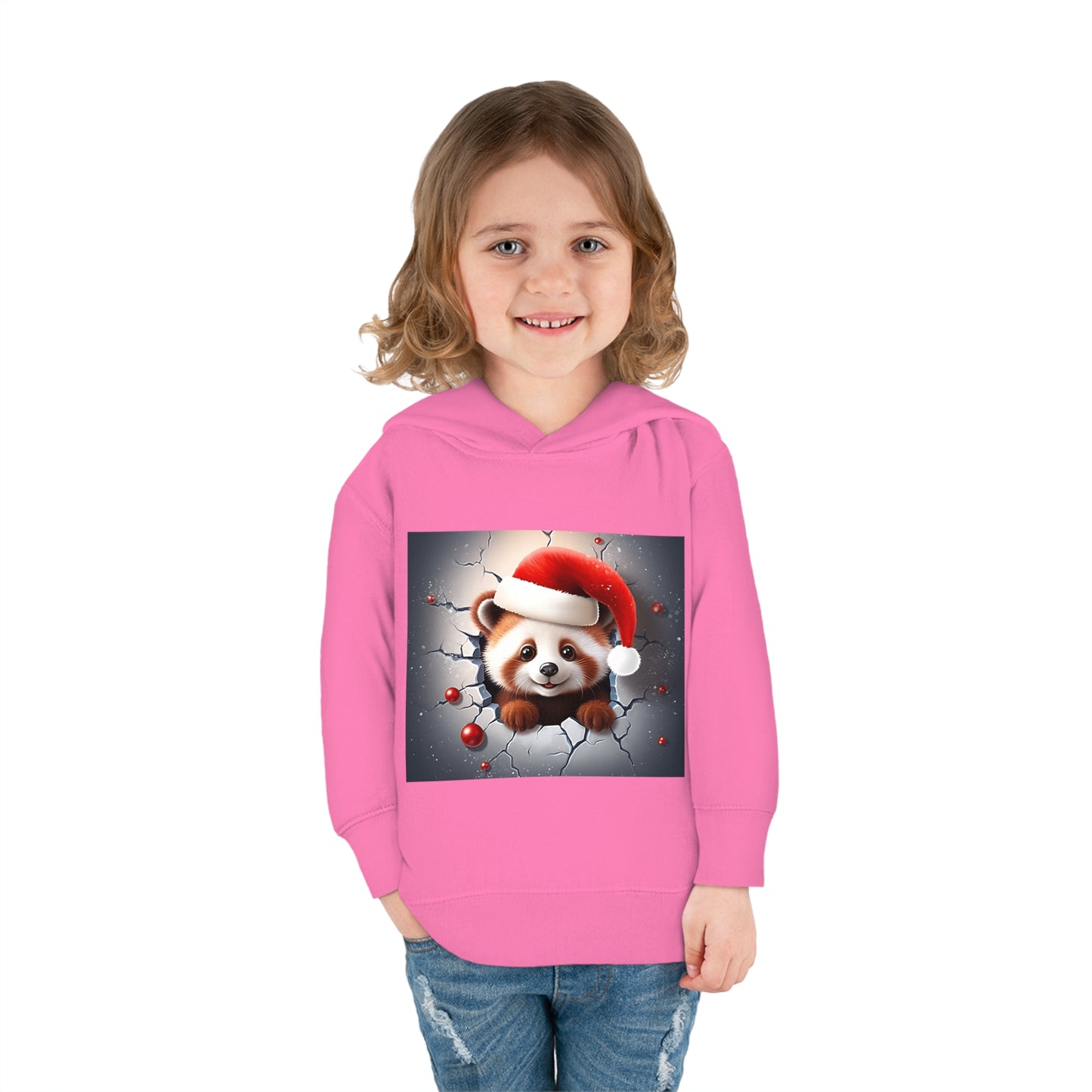 ~Red Panda Cub~ 3D Christmas Toddler Pullover Fleece Hoodie by Rabbit Skins