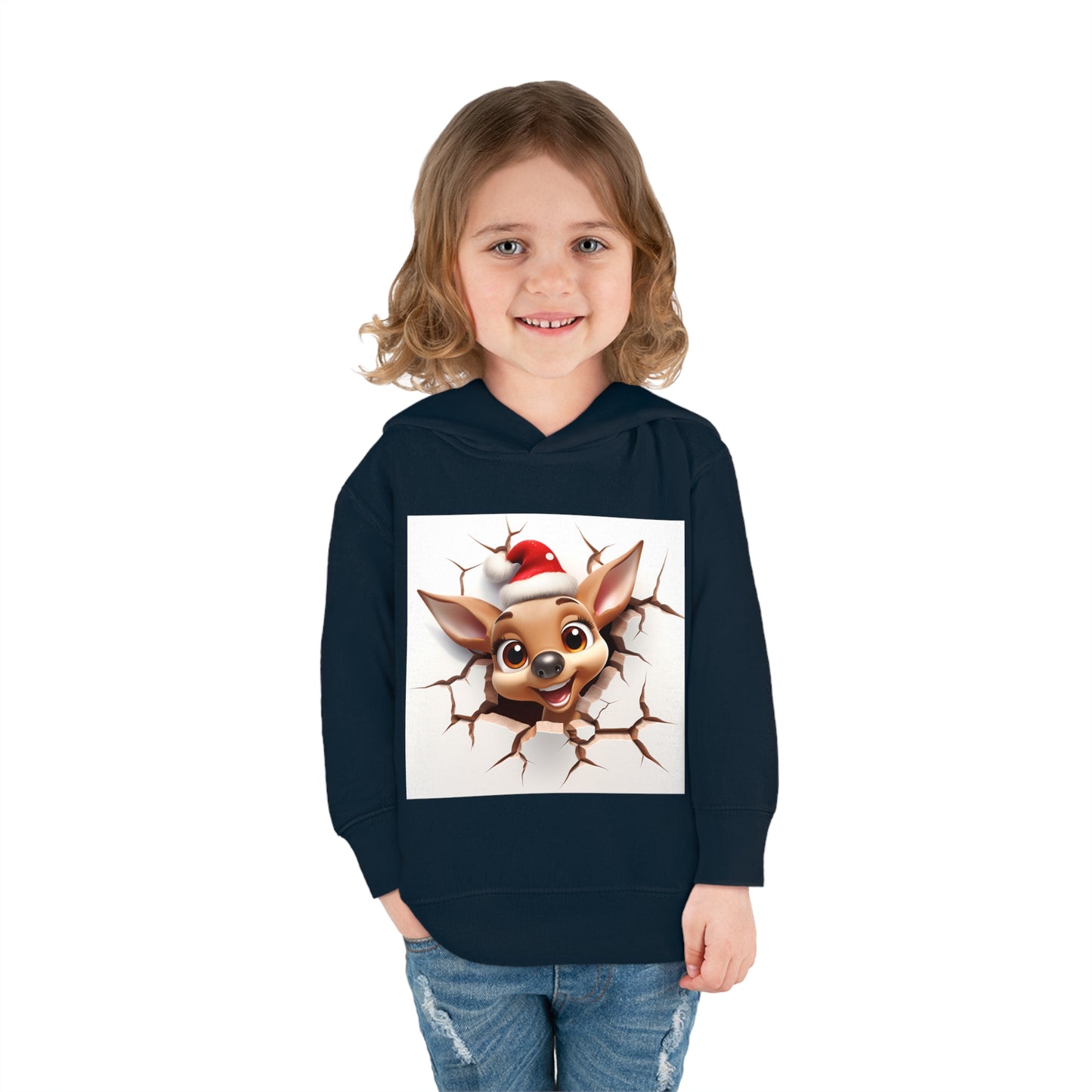 ~Fawn~ 3D Christmas Toddler Pullover Fleece Hoodie by Rabbit Skins