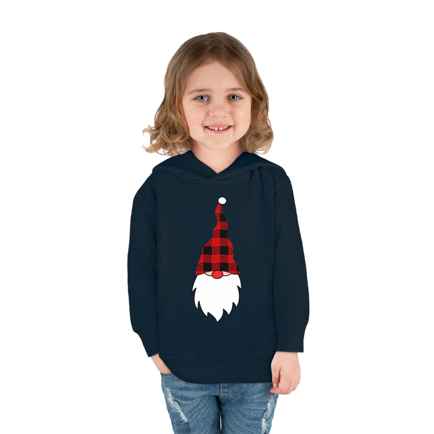 ~Plaid Santa~ Christmas Toddler Pullover Fleece Hoodie by Rabbit Skins