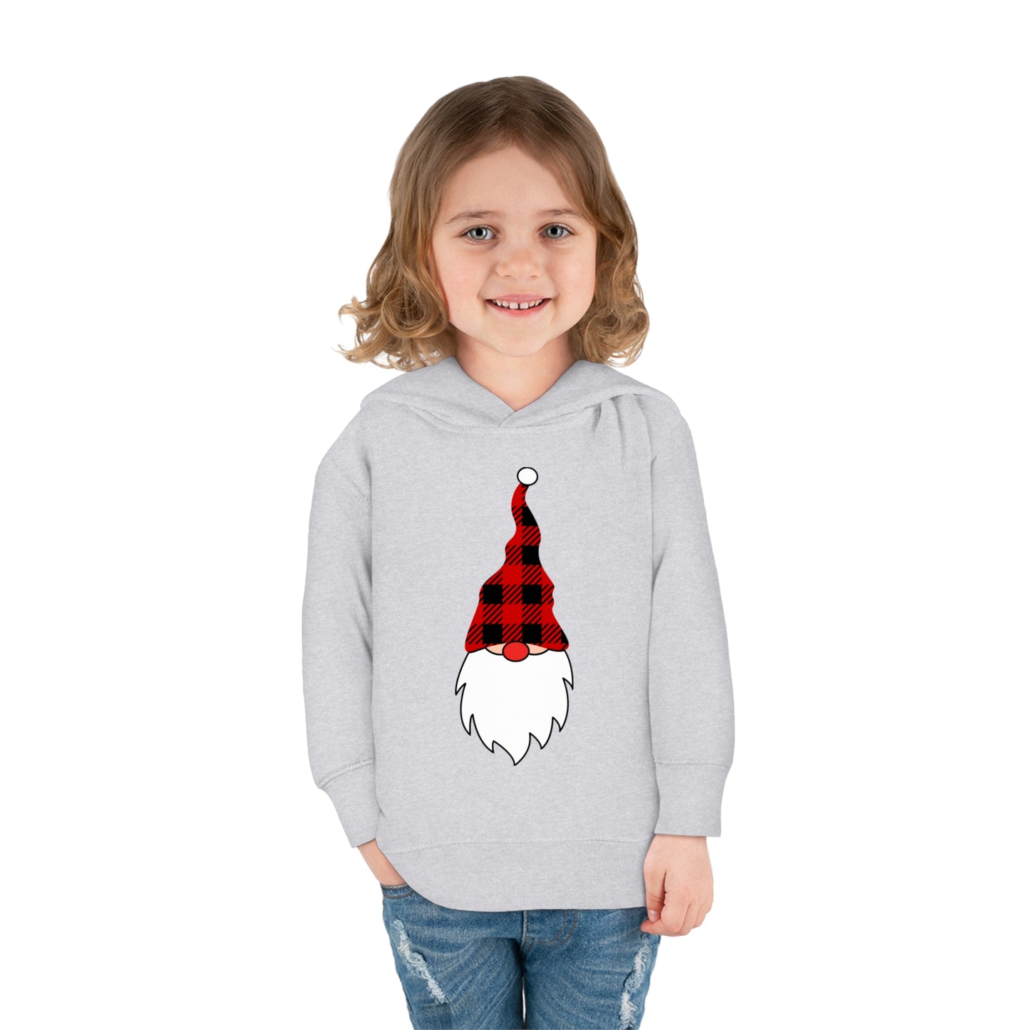 ~Plaid Santa~ Christmas Toddler Pullover Fleece Hoodie by Rabbit Skins