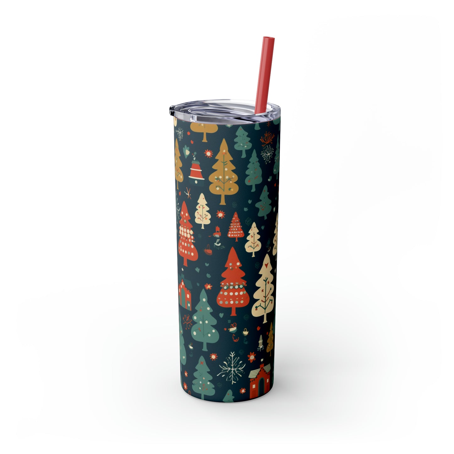 ~Oh Christmas Tree~ Christmas Skinny Tumbler with Straw, 20oz